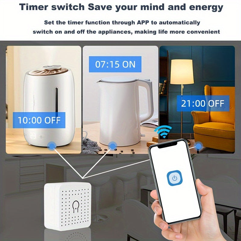 16A WiFi Smart Switch Compatible with Alexa Google Home Remote Voice Control DIY Mode LAN Control Without Hub