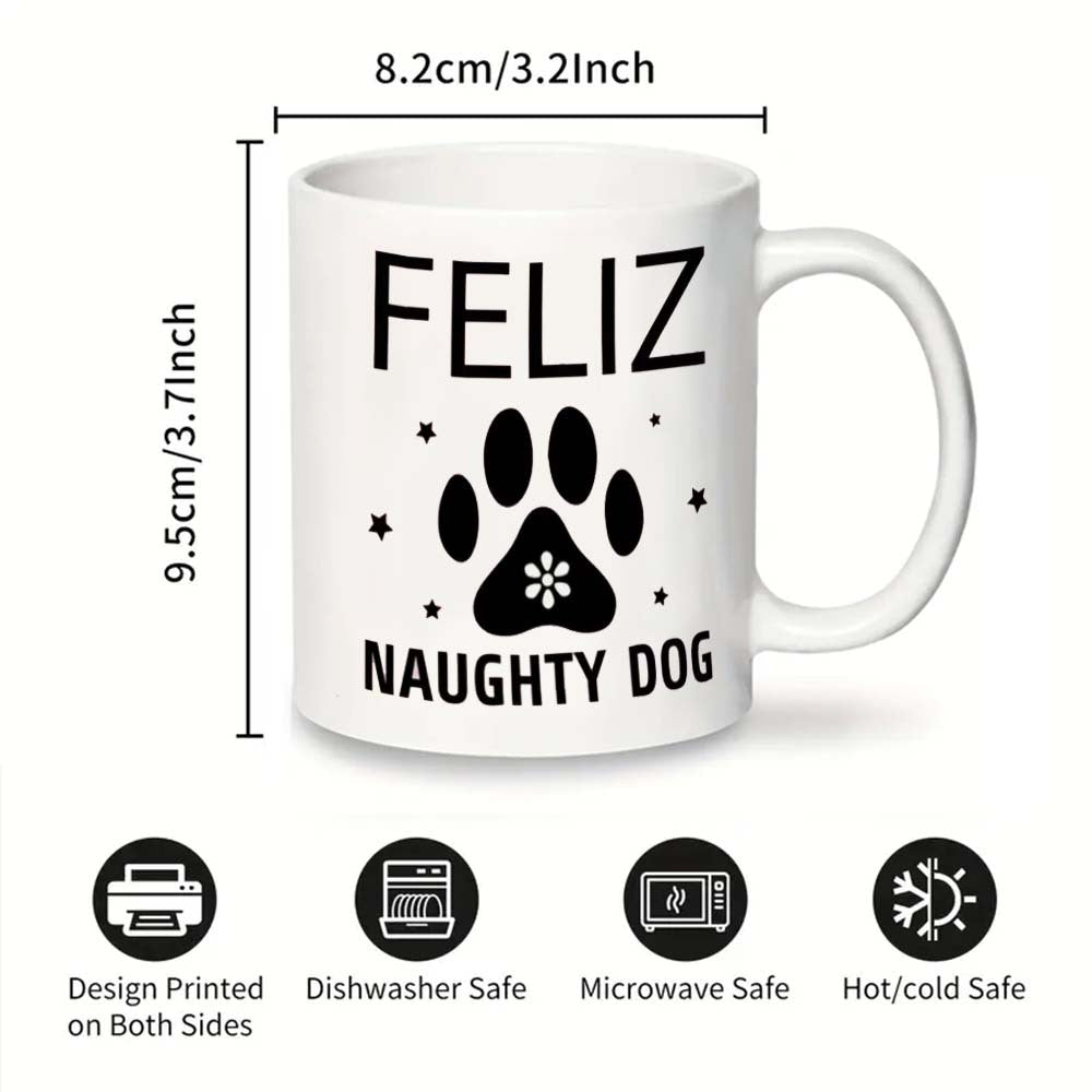 Ceramic Coffee Mug for Dog Lovers Food Safe Dishwasher Safe 11oz