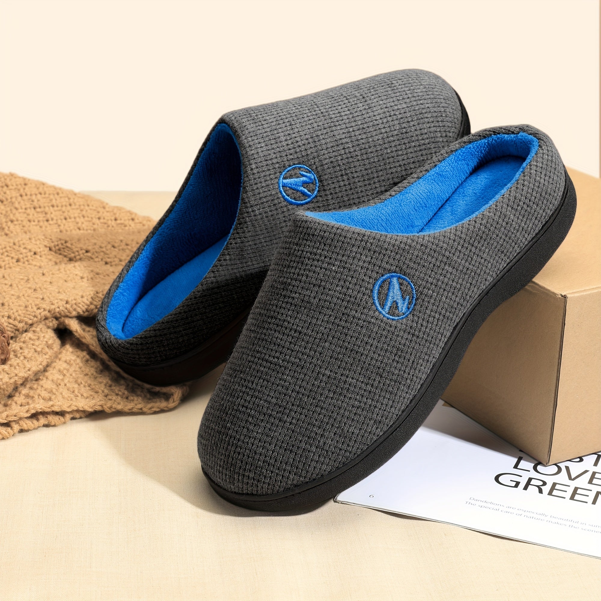 Unisex Warm Plush Slippers with Soft Sole Non-slip Comfortable Indoor Shoes