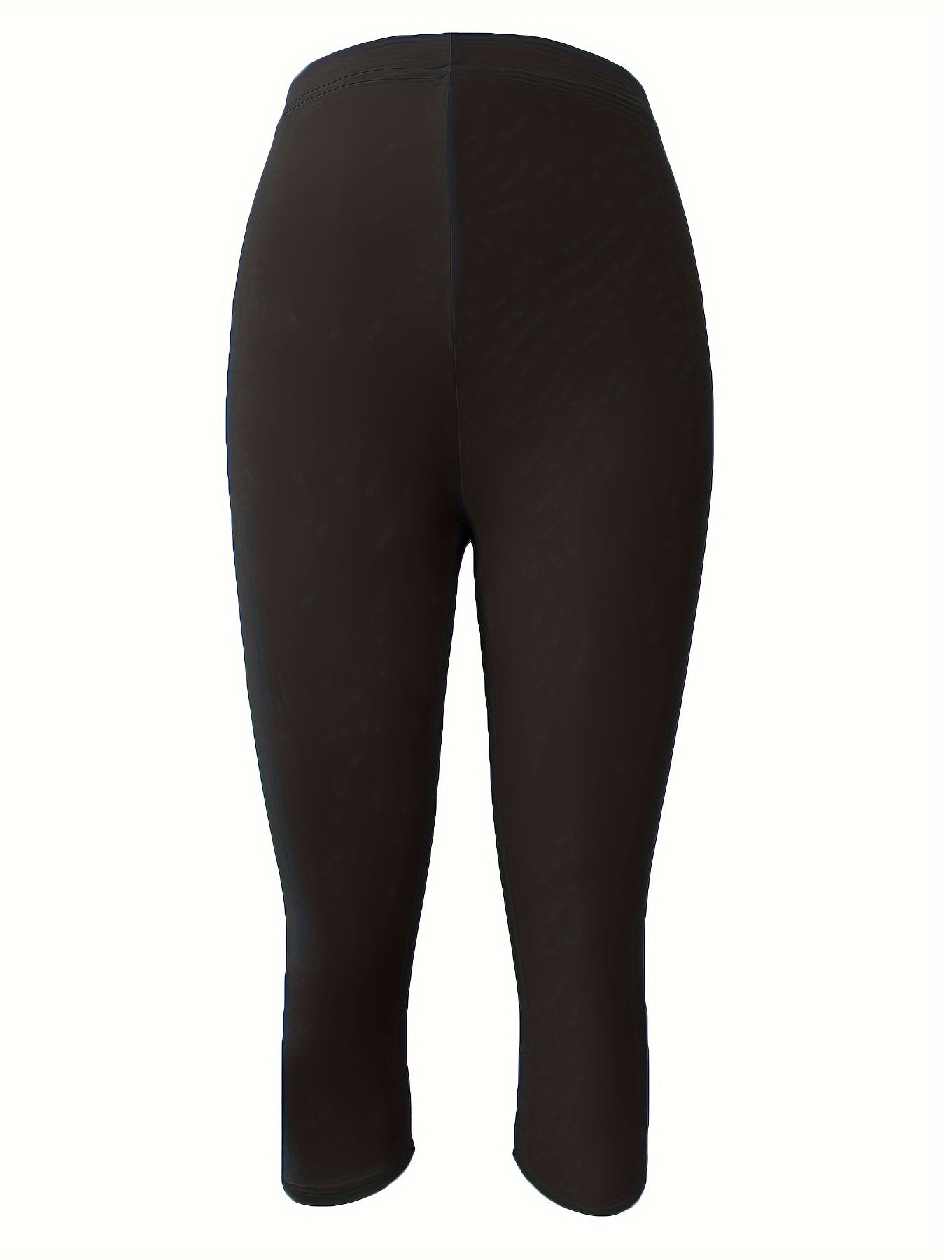 Women's Plus Size High-Waist Stretchy Capri Leggings Solid Breathable Summer Yoga