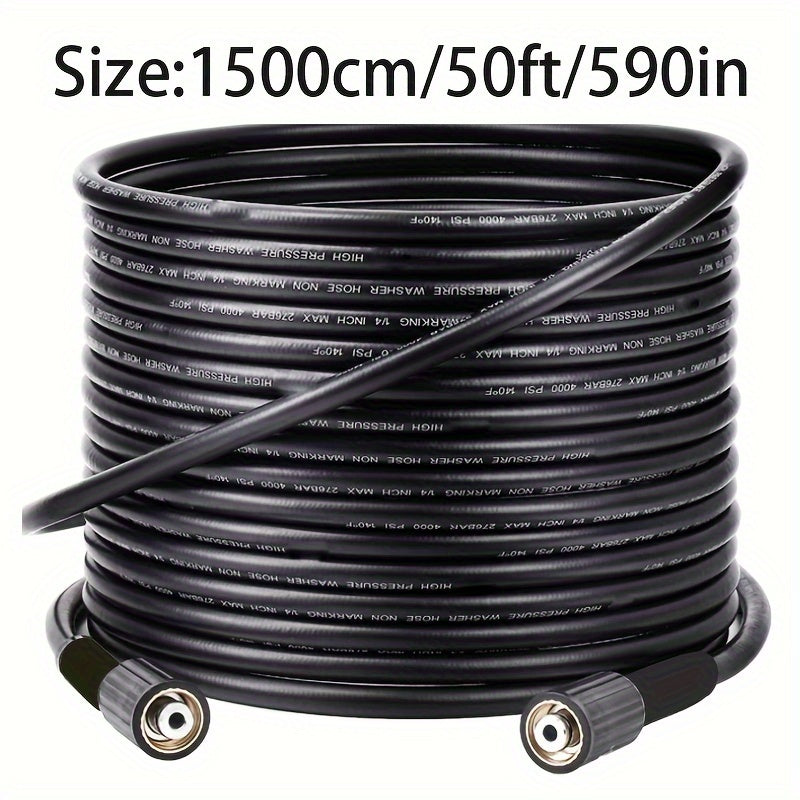 4000 PSI Pressure Washer Hose Kink Resistant 1/4 Inch Vinyl with M22-14mm Brass Thread
