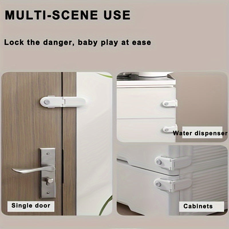 Safety Drawer Lock with Right Angle Lock for Cabinets and Refrigerator Doors