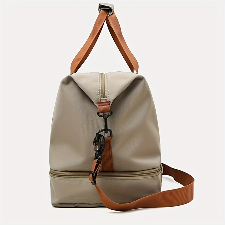 Large Capacity Polyester Travel Tote Bag with Wet Dry Separation for Gym and Travel in Multiple Colors