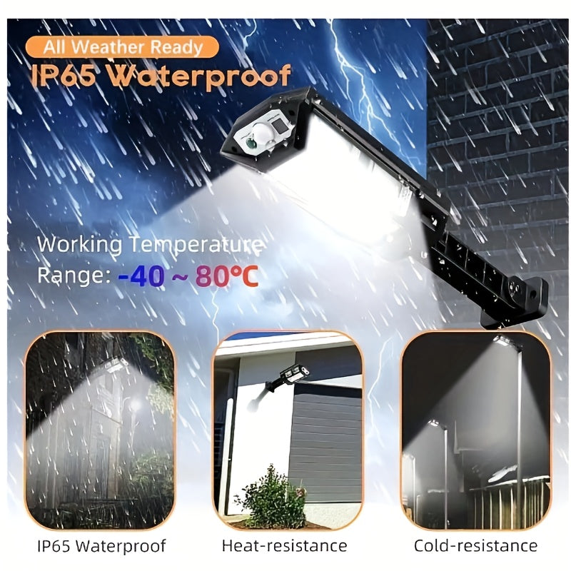 Luz solar de pared con sensor de movimiento LED 6500K 3 modos control remoto jardín exterior patio