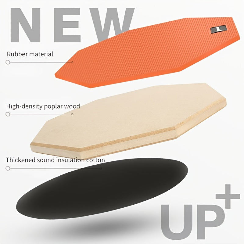 8 Inch Rubber Wooden Drum Practice Set with Durable Bracket