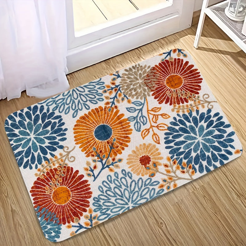 Zamonaviy gullli hudud gilami, yuviladigan, sirpanmaydigan, doiralar dizayni, yashash xonasi yoki kirish uchun
