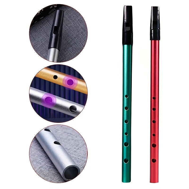 Beginners va professional uchun alyuminiy irish fleyta, C D o'lchovli, laklangan, qizil, ko'k, yashil, to'q purple