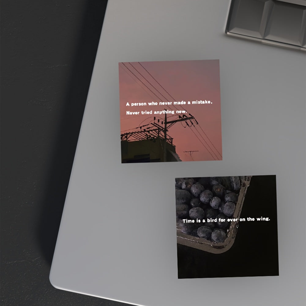 Set of 50 Waterproof PVC Inspirational Quote Stickers for Laptops Phones and Luggage