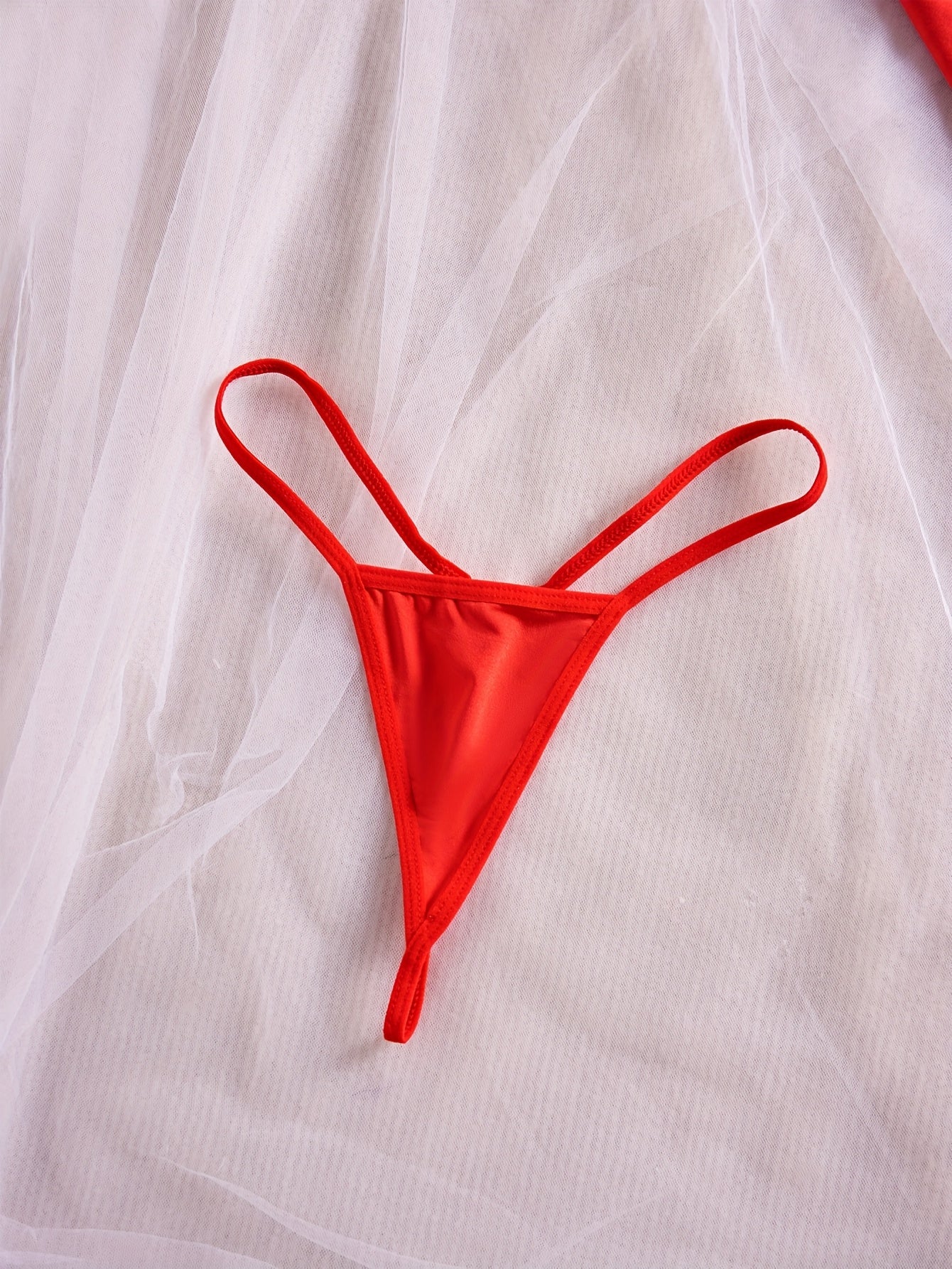 Women's Lace Deep V-Neck Lingerie Set with Bow and Tight Fit