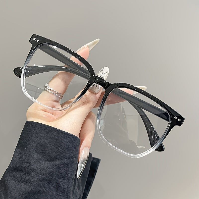 Transitioning Photochromic Reading Glasses for Men and Women Square Large Frame Polycarbonate Lenses Adjustable Diopter