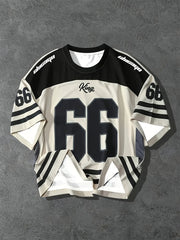 Мужская футболка большого размера Chicago 66 с принтом и 3D-дизайном, с круглым вырезом, дышащий полиэстер-эластан