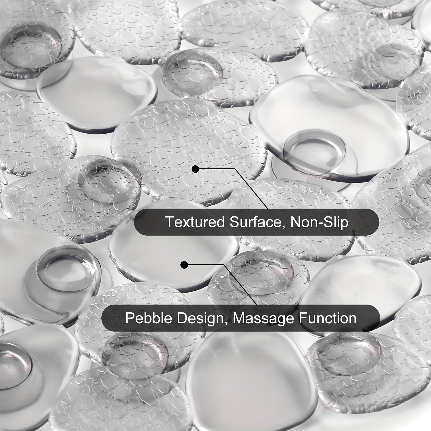 Alfombra antideslizante para bañera con ventosas, 68.58x35.56cm, lavable a máquina, libre de BPA