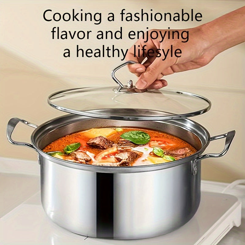 10-Piece Cookware Set Including Non-Stick Pots and Steamer with Handles