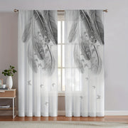 Set of 2 Feather Print Curtains for Bedroom Living Room Office Kitchen