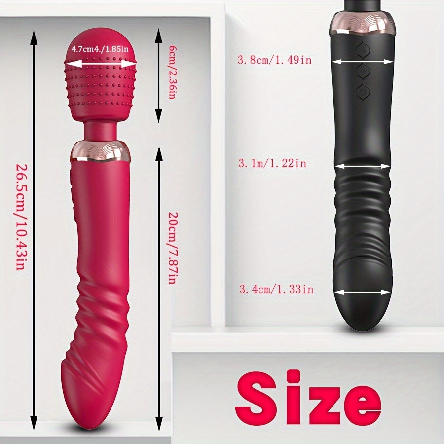 Men va Women uchun Silikonli Thrust Vibrator, Ikki Motorli G-Spot Massager