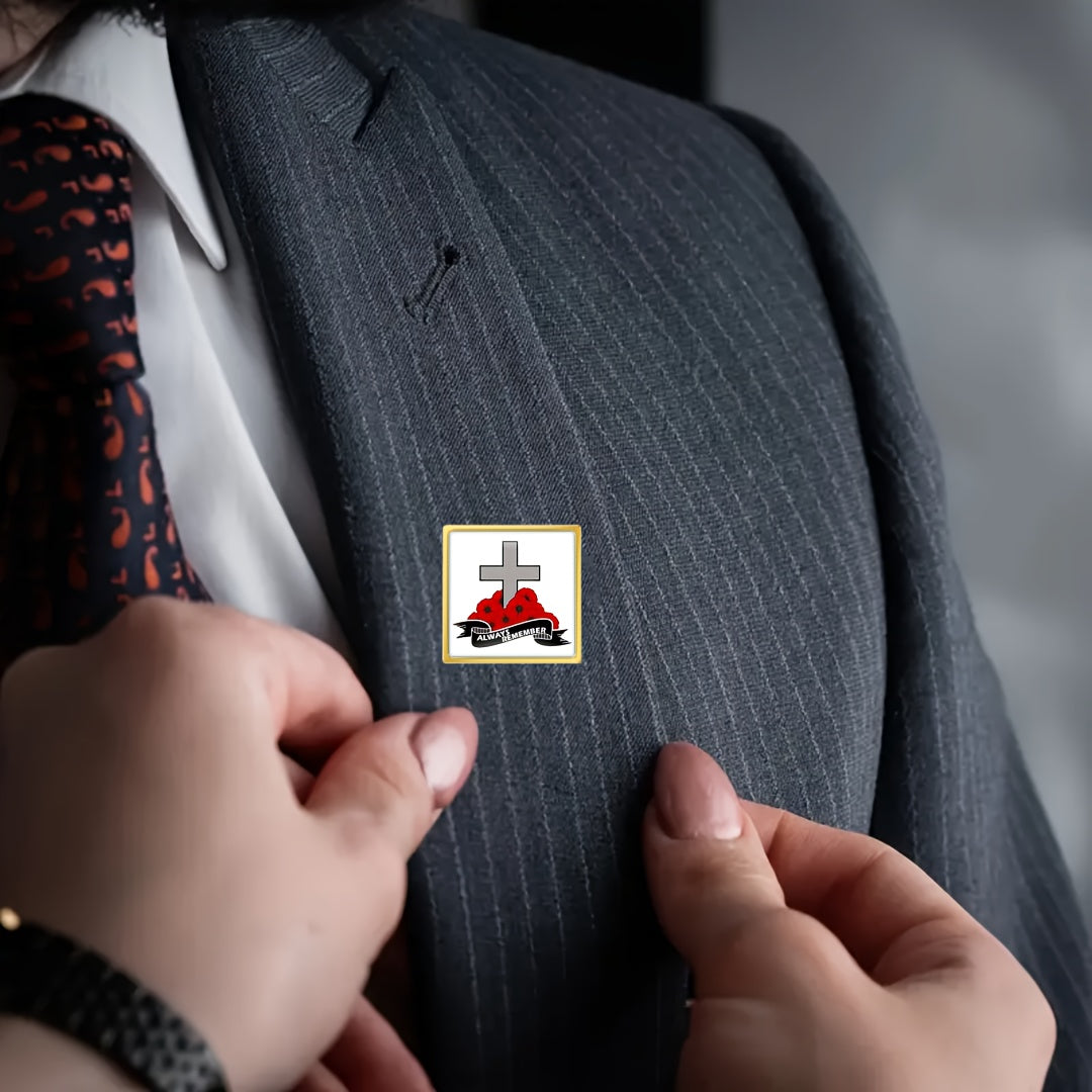 Десять памятных мемориальных брошей из сплава, имеющих квадратную форму. Эти уникальные аксессуары идеально подходят для добавления нотки новизны в одежду и рюкзаки.