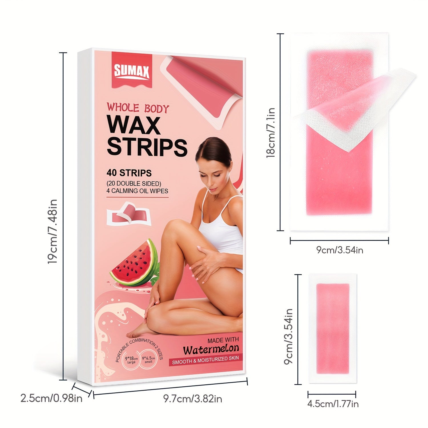 Soft Wax Strips for Painless Hair Removal on All Body Parts with Free Wipes