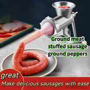 Manual Meat Grinder and Sausage Maker for Home Kitchen, Chopping and Stuffing