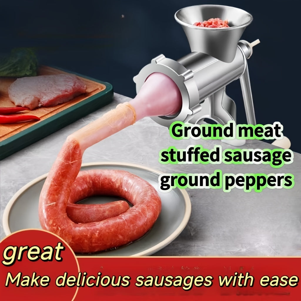 Manual Meat Grinder and Sausage Maker for Home Kitchen, Chopping and Stuffing