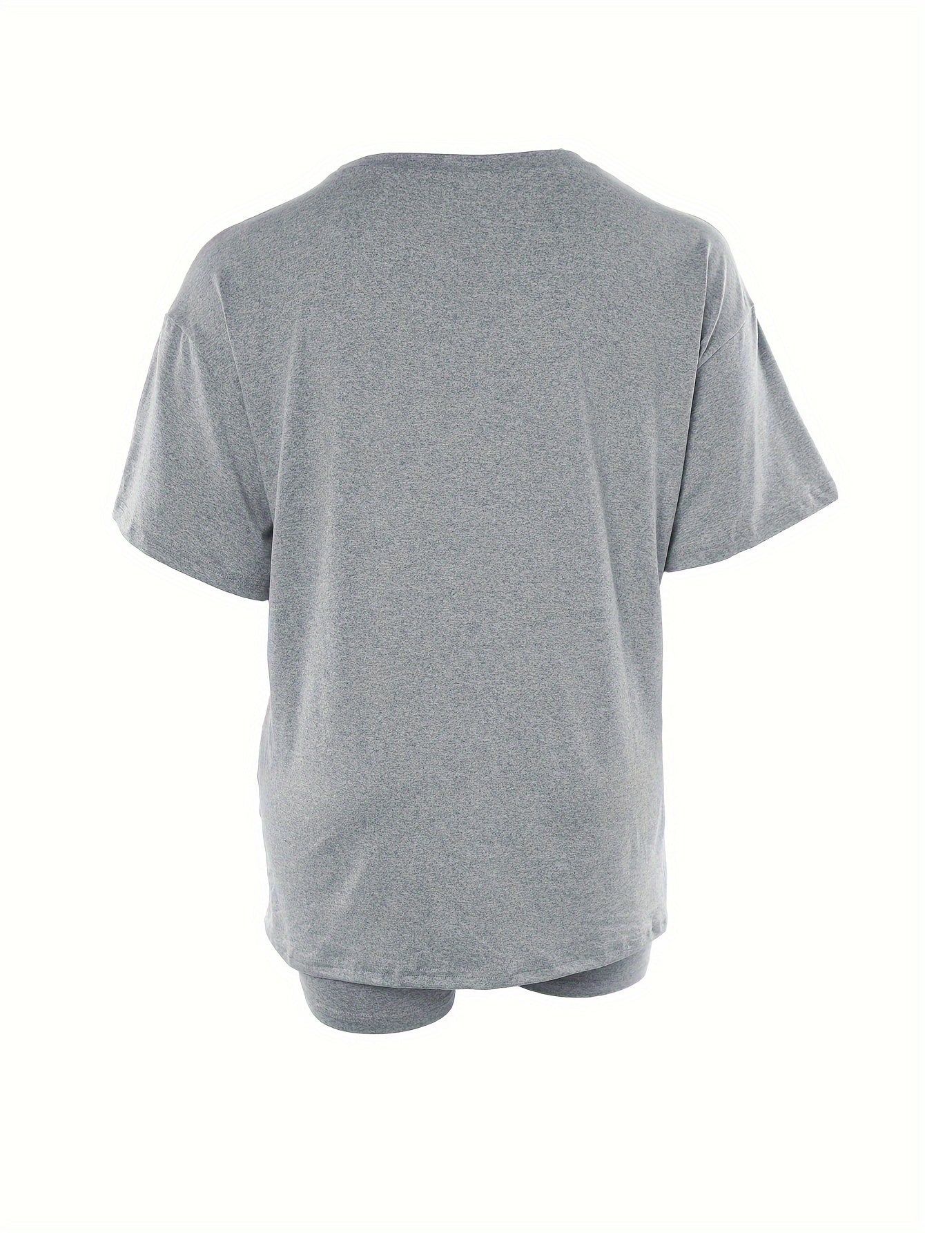 Plus Size Lounge Set Womens Short Sleeve Heart Graphic Sleepwear Two Piece