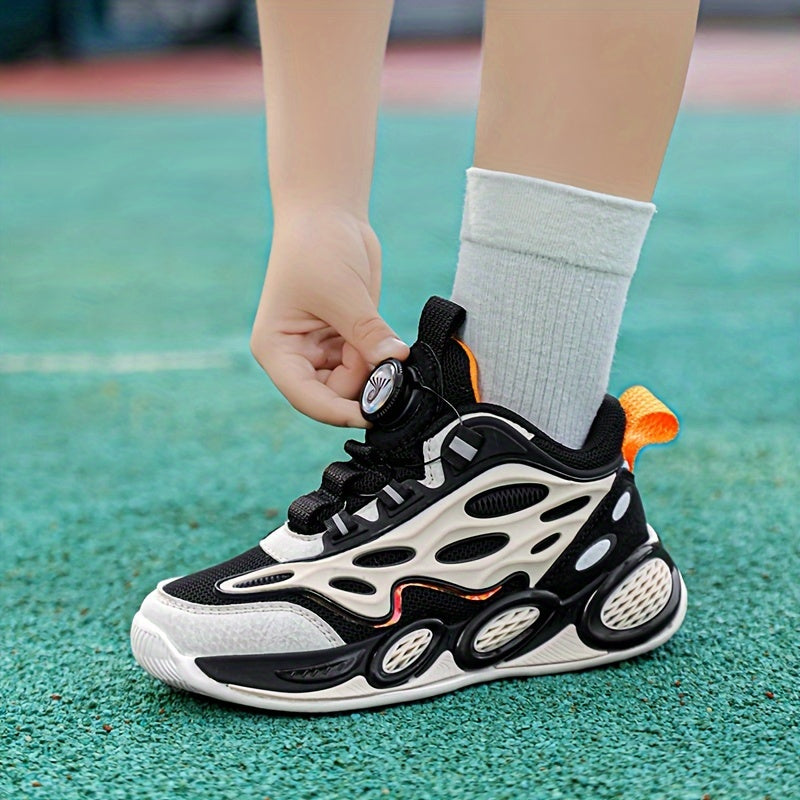 Детские сетчатые кроссовки с регулируемой пряжкой и подошвой из ЭВА для спорта и повседневной носки, черные и белые