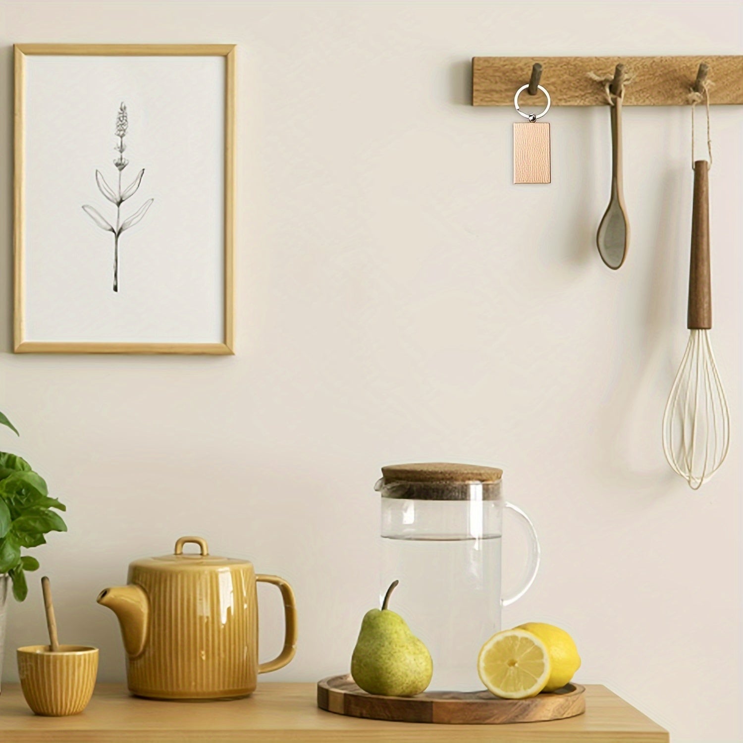 Twenty Pieces Wooden Keychain Blanks Rectangular for Engraving Jewelry Craft Projects