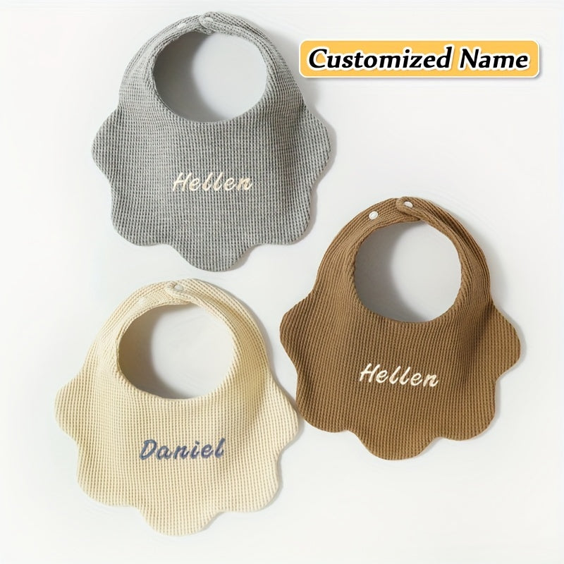 3 Pack Baby Bibs Cotton Soft Breathable Adjustable Snaps Gift