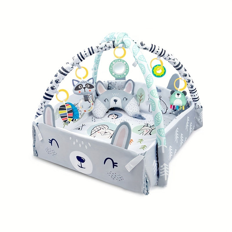 Baby Playmat with Safety Enclosure Pillow and Game Options for Infants and Toddlers
