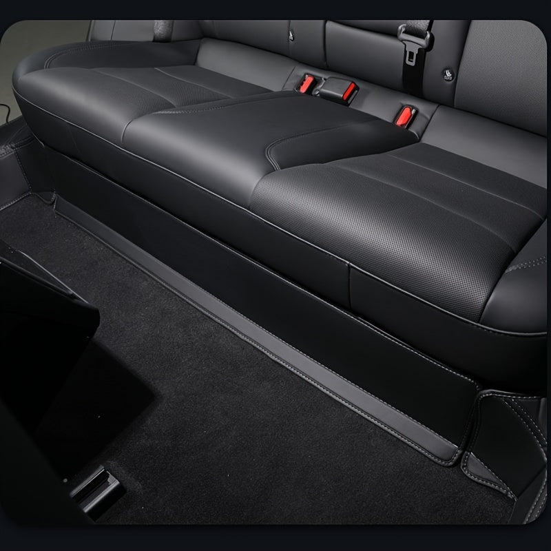 Car Door Sill Protector and Rear Seat Threshold Guard Leather Set for Model 3