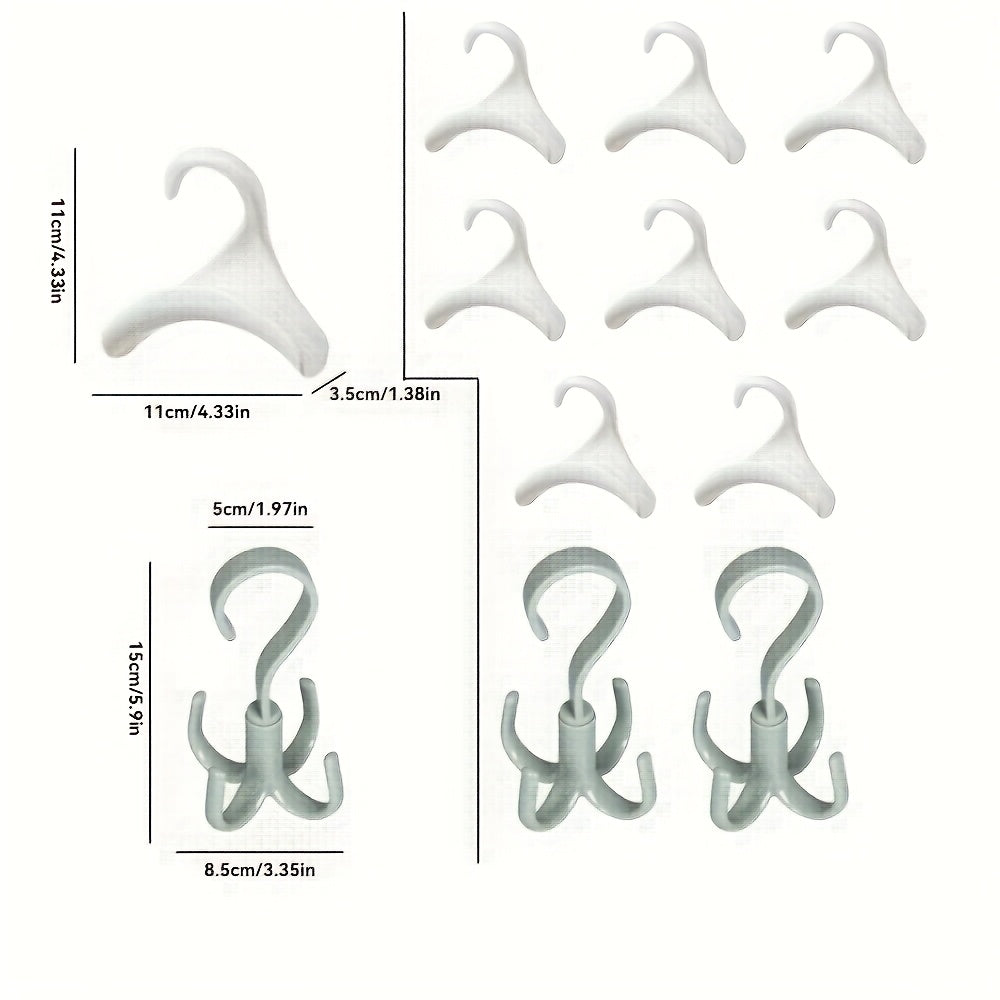 Multifunctional Wardrobe Set with 14 Widened Hooks for Clothes and Bags