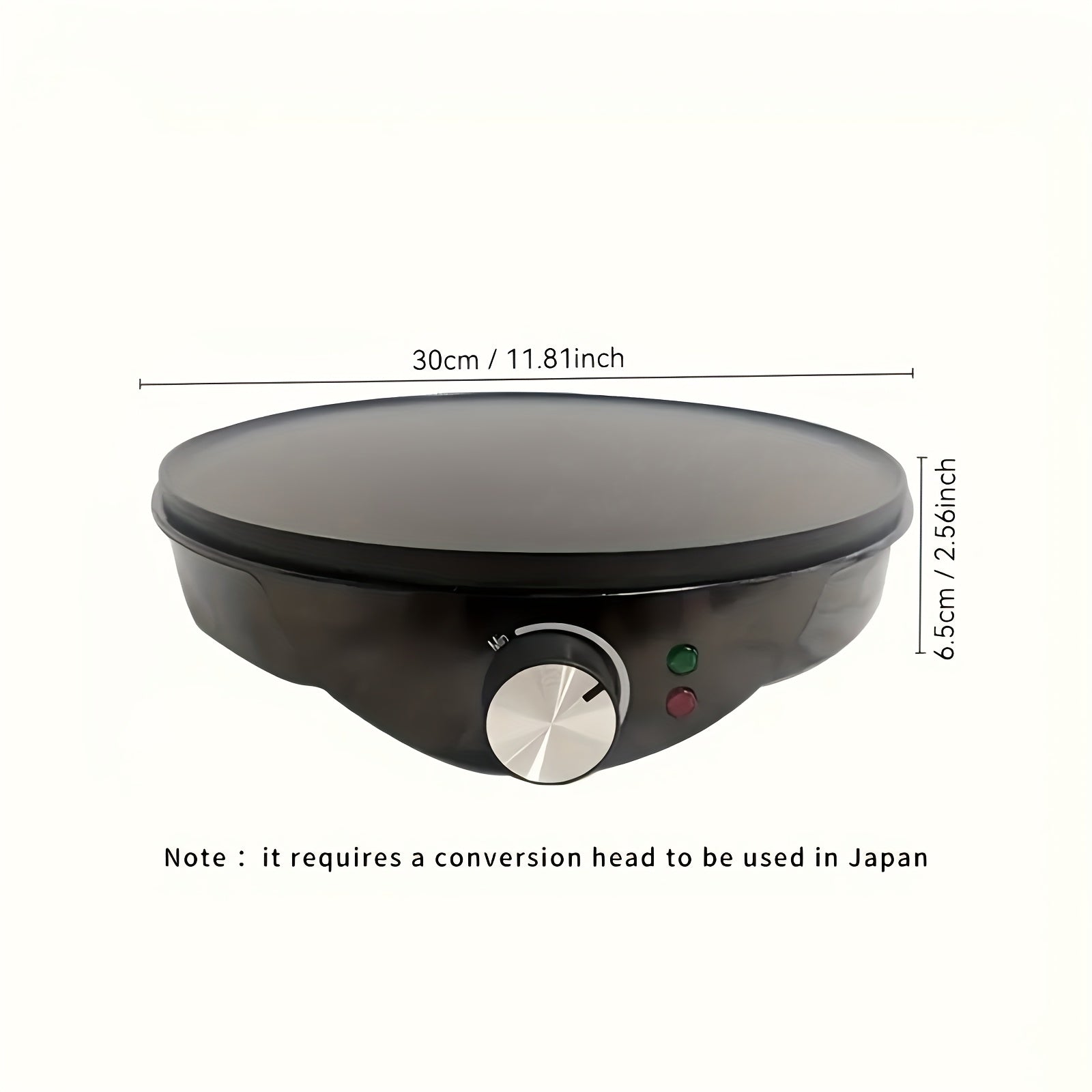 Электрическая антипригарная сковорода для блинов и блинчиков диаметром 25 см, круглая, черная