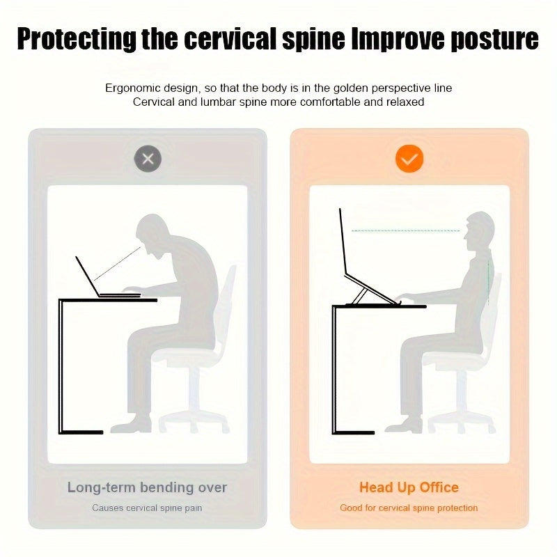 Aluminum Laptop Stand with Adjustable Cooling for Desktop Use