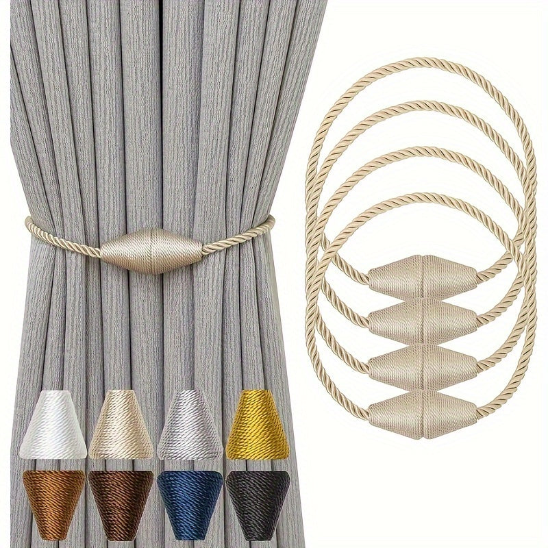 Set of 4 Magnetic Curtain Tiebacks for Outdoor and Home Decor Stylish Window Holdbacks