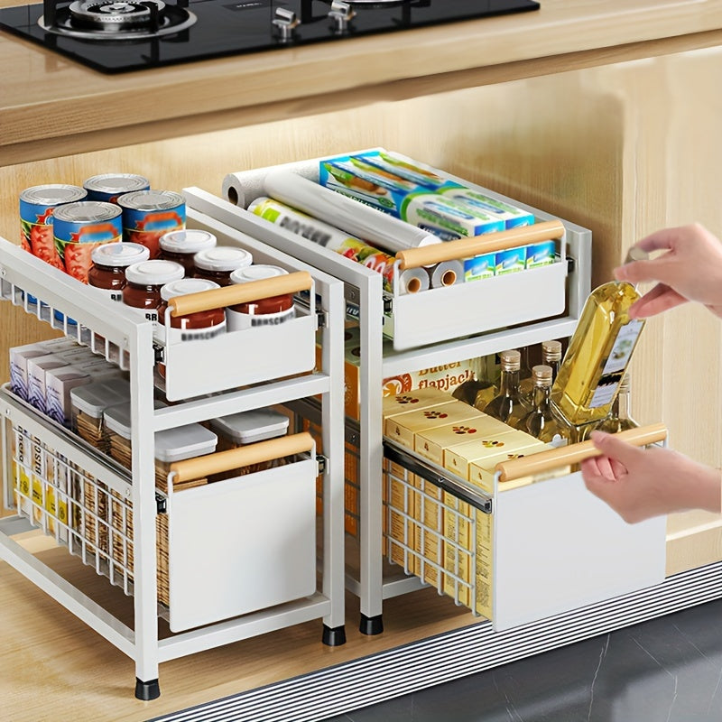 Kitchen Spice Rack Organizer Pull-Out Cabinet Storage Durable Easy Install
