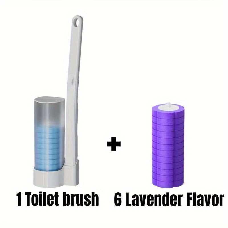 Uzoq tutqichli bir martalik hojatxona cho'tkasi - Oson hammom tozalash va qoplamani tozalash uchun gubka cho'tkasi