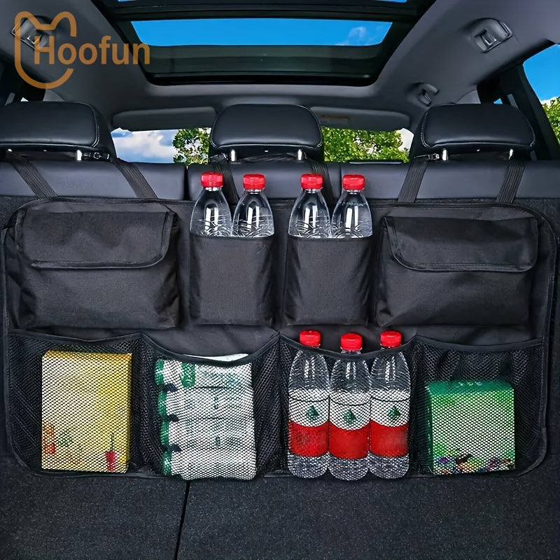 Bolsa de almacenamiento colgante para maletero de coche, impermeable, organizador para SUV con 8 compartimentos grandes
