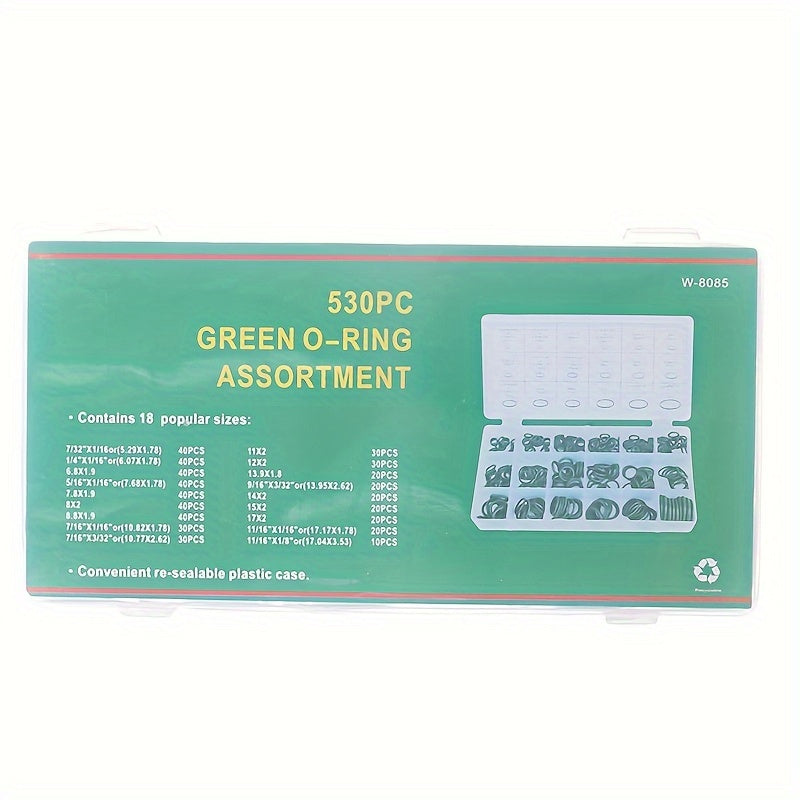 530 dona R134a Avtomobil konditsioneri uchun O-ring yopingani, ta'mirlash uchun rezina to'plami