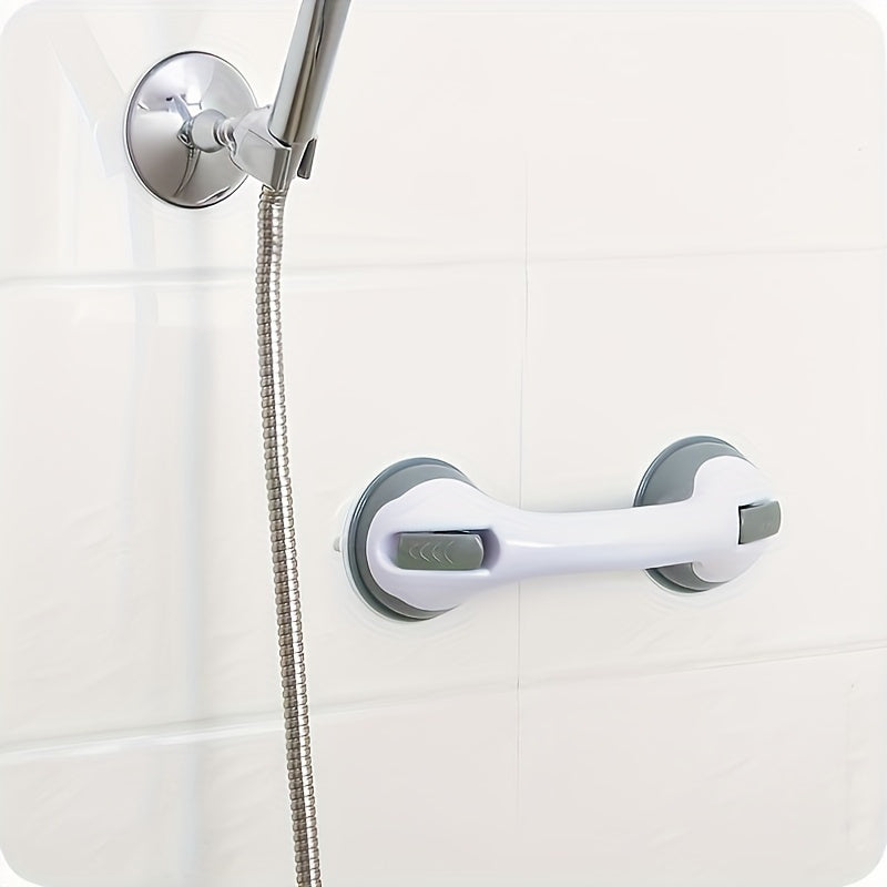 Set of Two Plastic Suction Grab Bars for Elderly Bathroom Safety No-Drill Anti-Slip Handrails