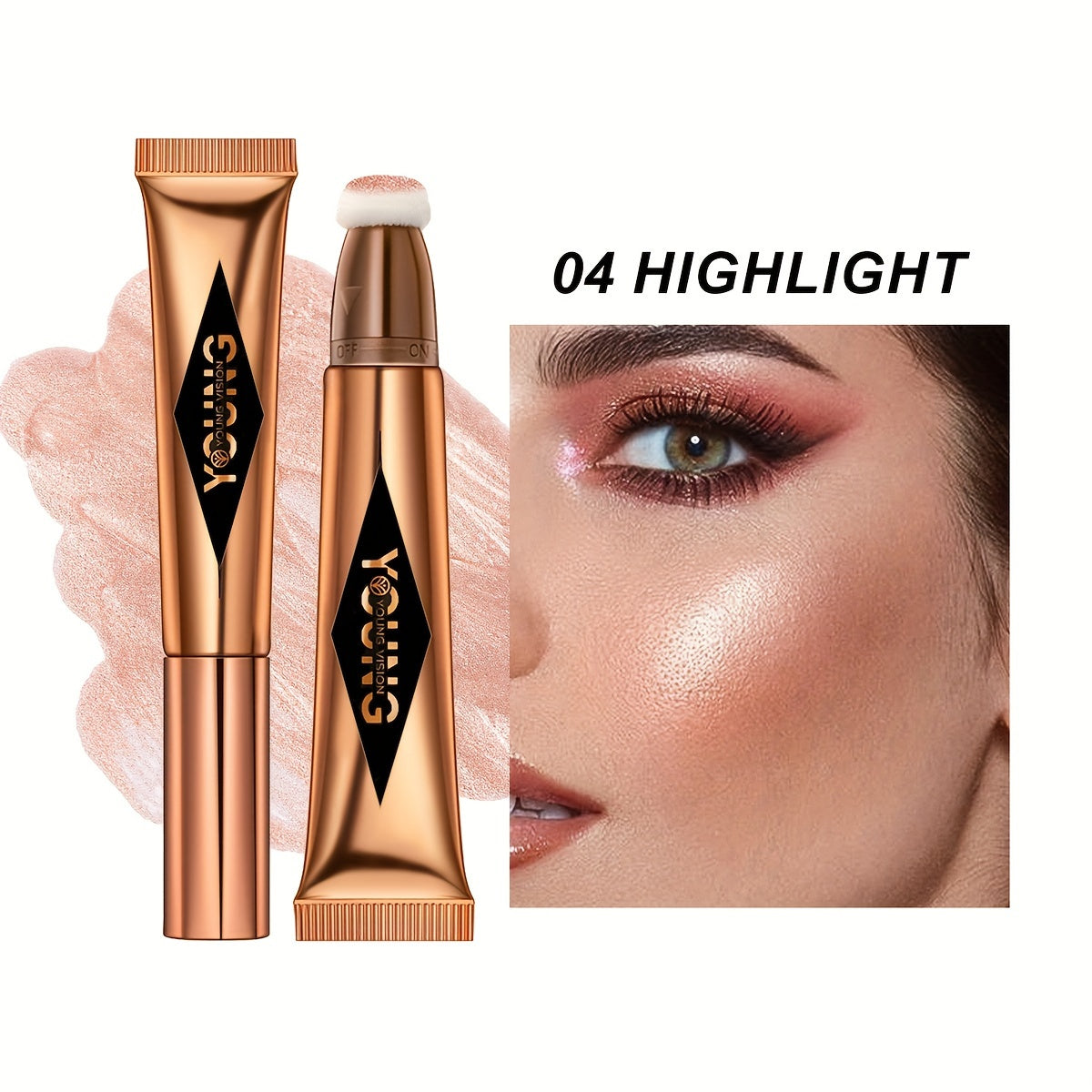 Set de colorete líquido y iluminador para mujer, contorno de maquillaje multicolor