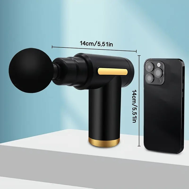 Portativ Fascia Massaj Qurollari, Qayta zaryadlanadigan 1200Mah Li-ion Batareya, 4 Ta O'zgaruvchan Massaj Boshliqlari, USB Zaryadlash, LED Sensorli Ekran, Plastik Tanasi, To'liq Tana Mushaklarini Qayta tiklash uchun, Sport