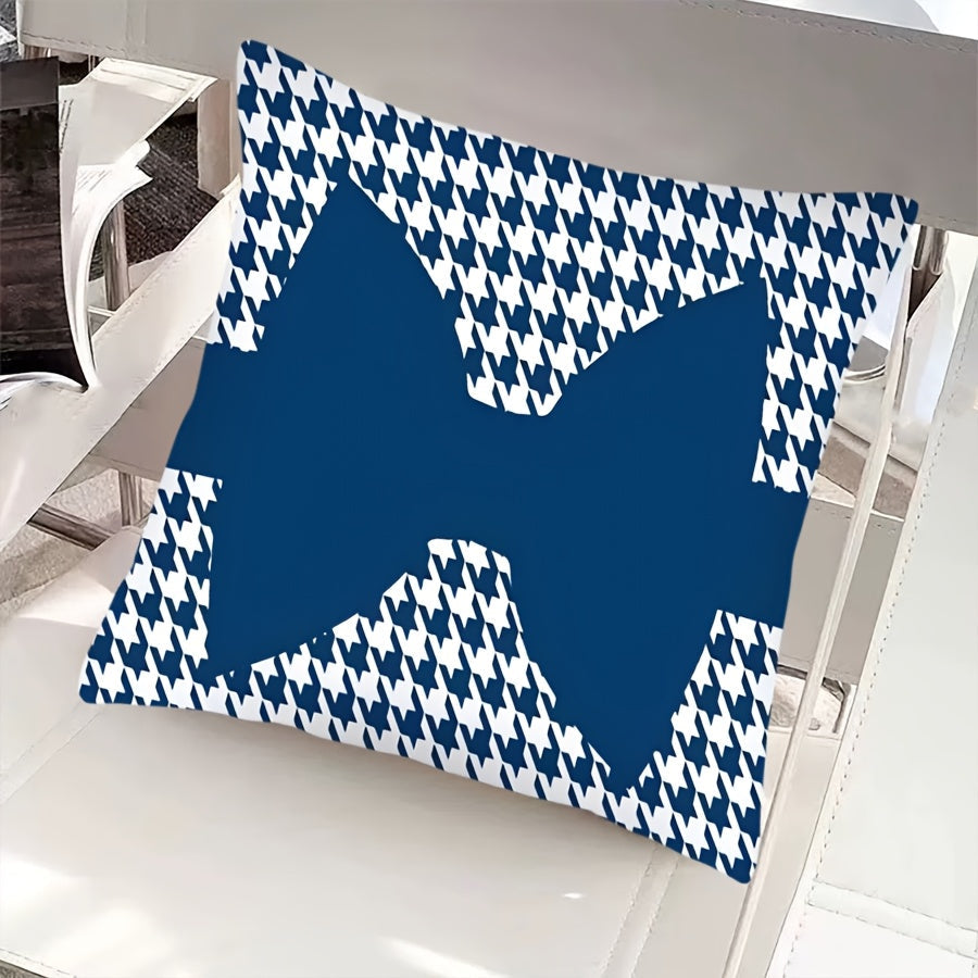Houndstooth Throw Pillow Cover 44.96cm Polyester Zipper Sofa Bed Decor