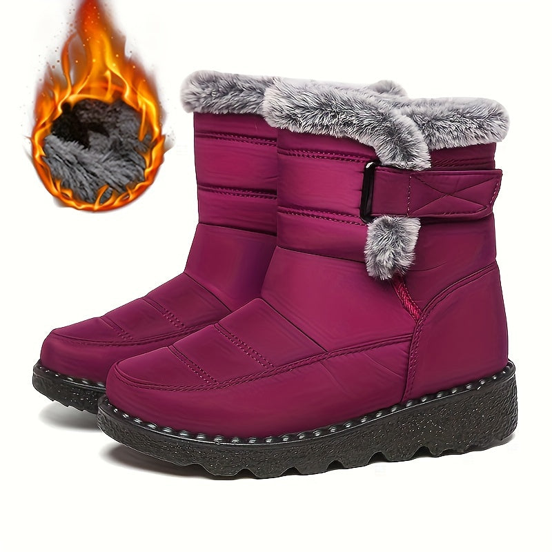 Women's Plush Winter Ankle Boots Fleece-Lined Non-Slip Snowy Shoes