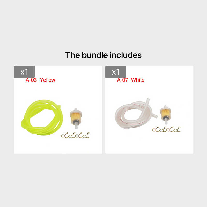 Motorcycle Gas Fuel Filter Petrol Pipe Hose Line 6mm with 4 Clips