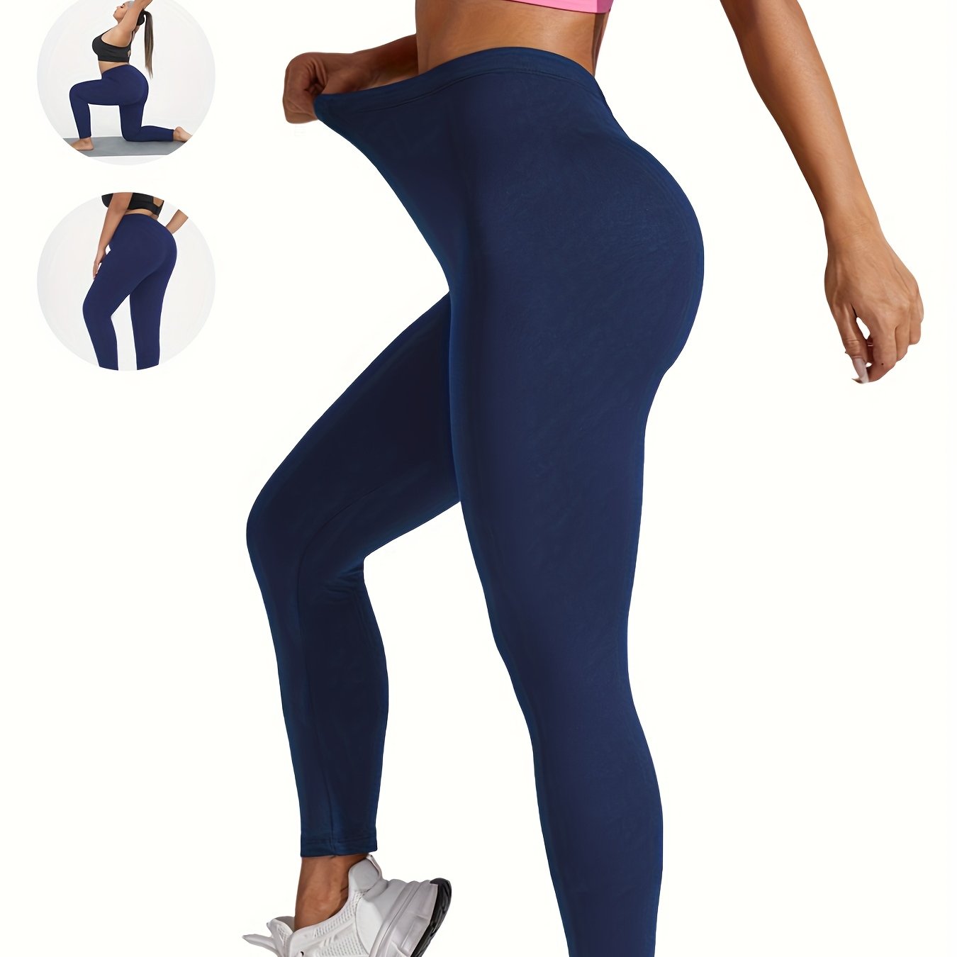 Leggings deportivos de talle alto para tallas grandes, suaves y opacos, ideales para yoga y running