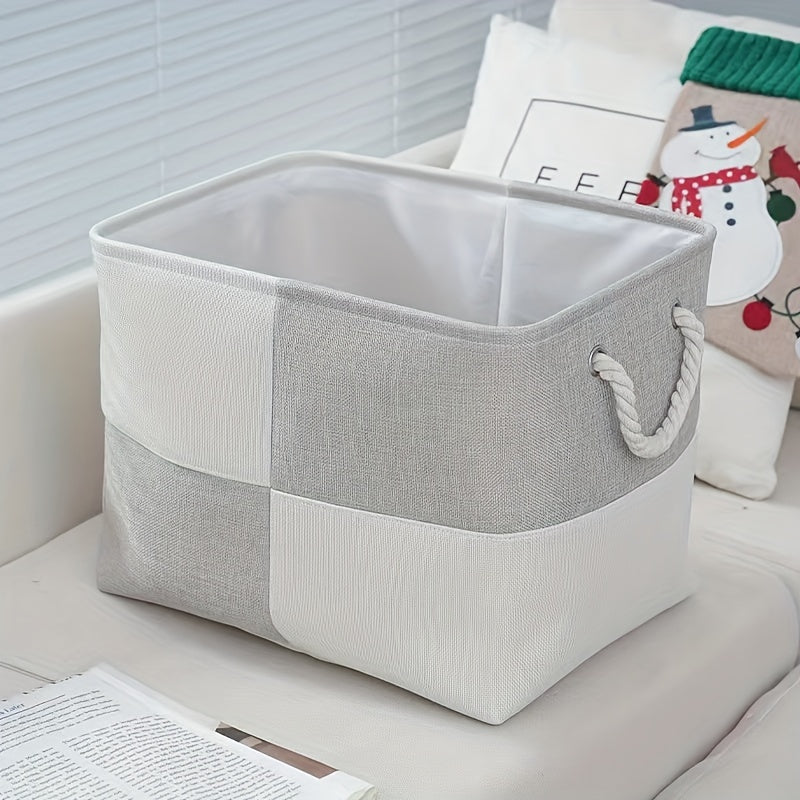 Foldable Fabric Storage Basket for Laundry and Toys, Multiuse Organizer for Bathroom Bedroom Dorm