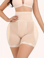 Women Lace Trim Shaping Shorts Tummy Control Butt Lifting Solid Color