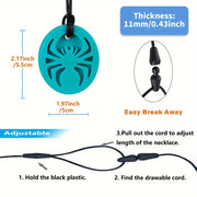 Spider Chew Necklace for Kids Safe Teething Toy Durable Non-Toxic