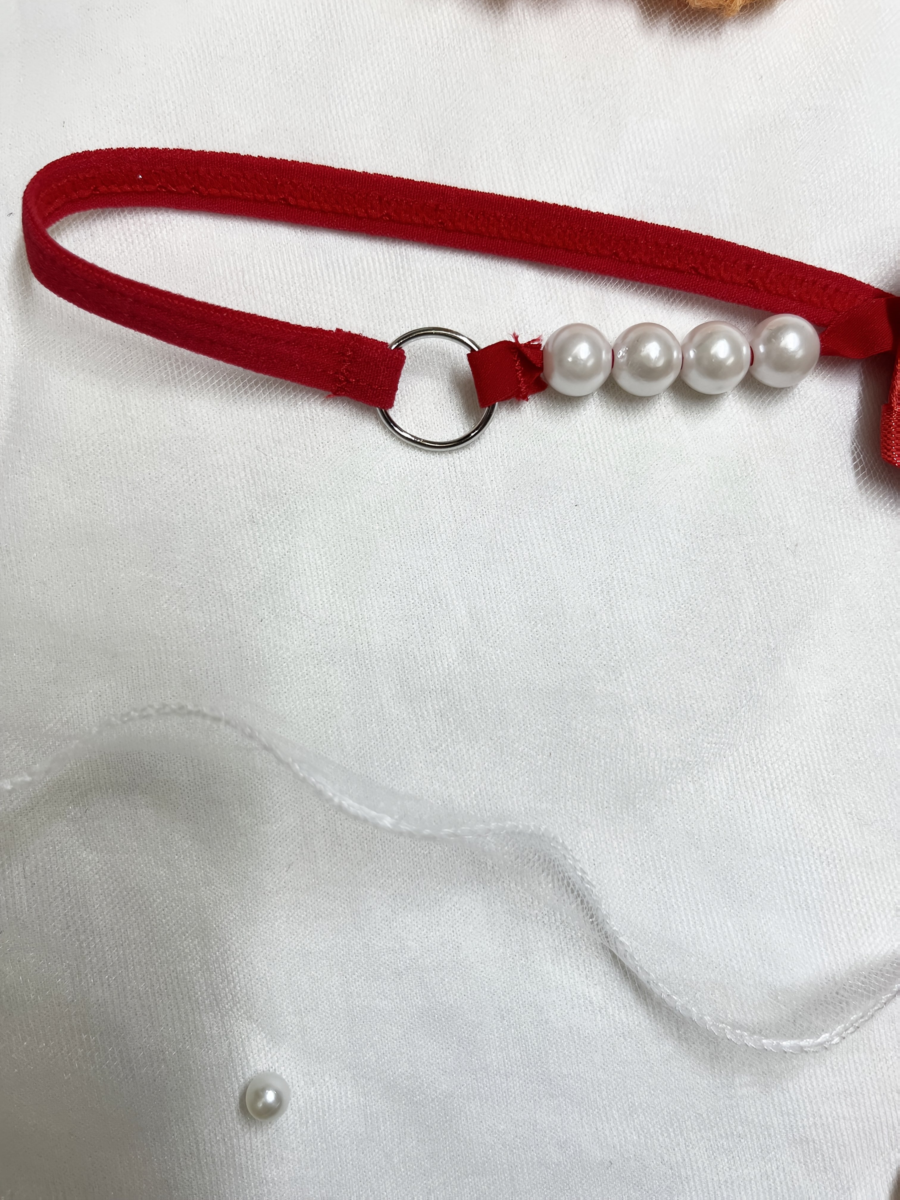 Women's Embroidered Rose G-String Lingerie Beaded Polyester Knit Adult Wear