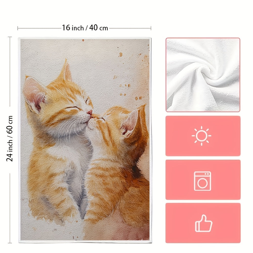 Set of 2 Ultra Soft Kitchen Towels 16x24 Inches Highly Absorbent Dish Towels