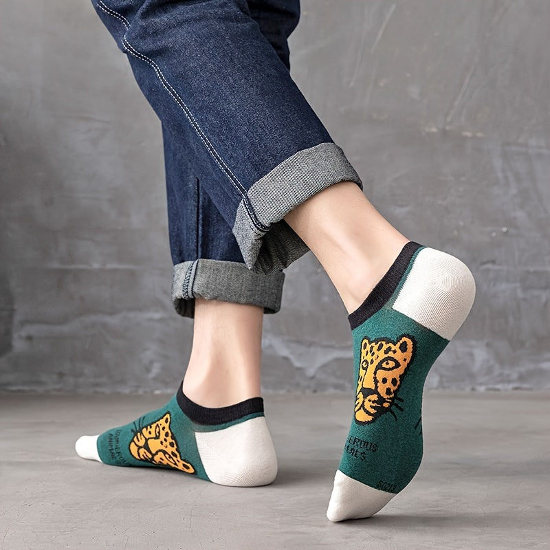 Assorted Couples Ankle Socks 3/5 Pairs Breathable Sweat-Absorbent Polyester Spandex